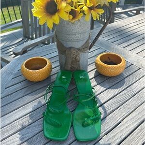 Zara Green Sandals Size 41 Brand New